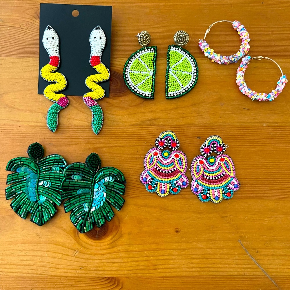 Lot of Beaded summer earrings